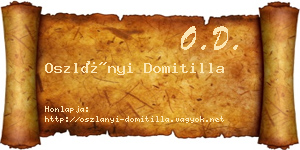 Oszlányi Domitilla névjegykártya